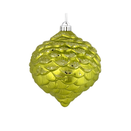Clara Pinecone Ornament 6" Set of 6 Lime