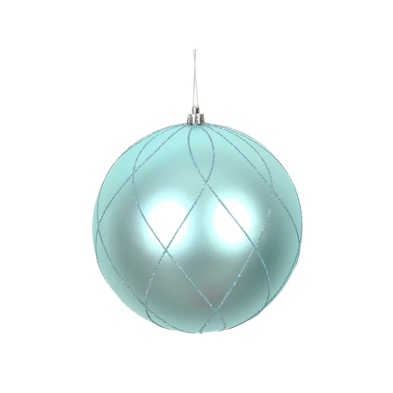Noelle Ball Ornament 4" Set of 4 Ice Blue