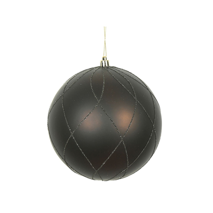 Noelle Ball Ornament 8" Set of 2 Truffle