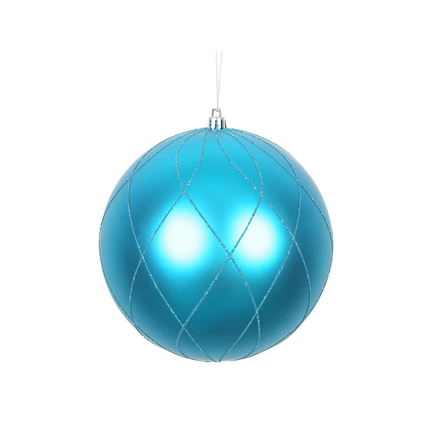 Noelle Ball Ornament 8" Set of 2 Turquoise