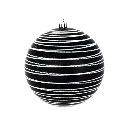 Orb Ball Ornament 6" Set of 3 Black