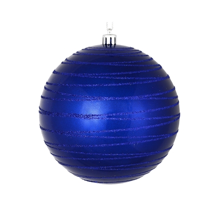 Orb Ball Ornament 4" Set of 4 Cobalt