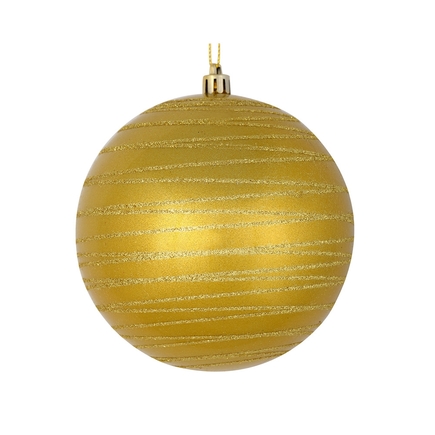 Orb Ball Ornament 4" Set of 4 Gold