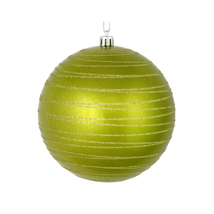 Orb Ball Ornament 4" Set of 4 Lime