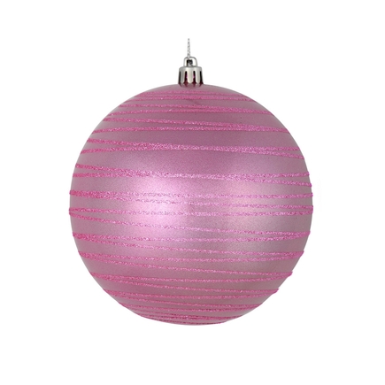 Orb Ball Ornament 6" Set of 3 Pink
