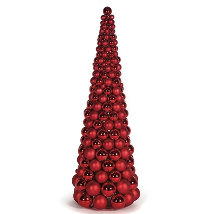 3' Ornament Cone Tree Red