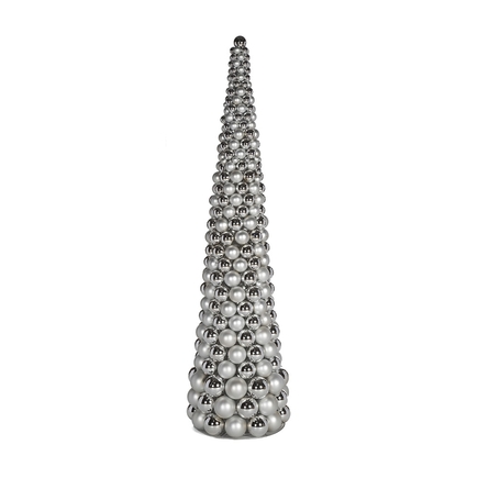 10' Ornament Cone Tree Silver