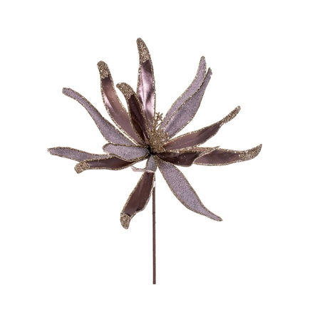 Metallic Sparkly Star Flower 24" Set of 2 Pewter
