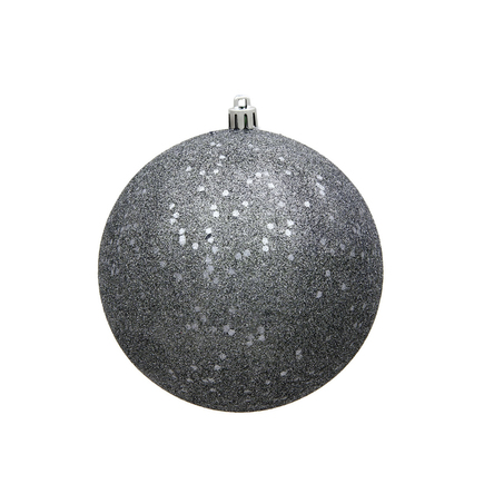 Pewter Ball Ornaments 4" Sequin Set of 6