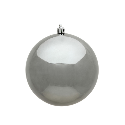 Pewter Ball Ornaments 5" Shiny Set of 4