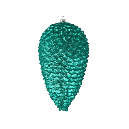 Pinecone Ornament 7" Set of 4 Teal