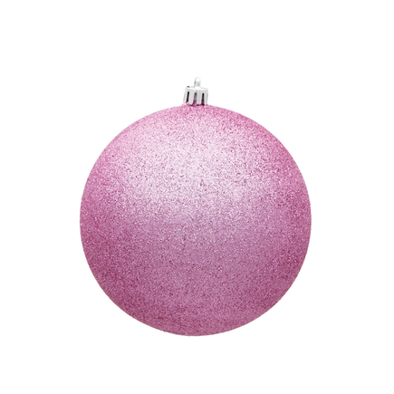 Pink Ball Ornaments 3" Glitter Set of 12