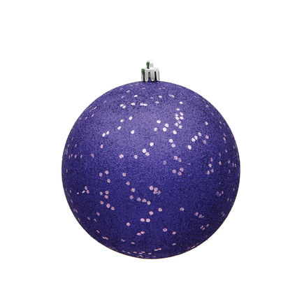 Purple Ball Ornaments 4" Sequin Set of 6