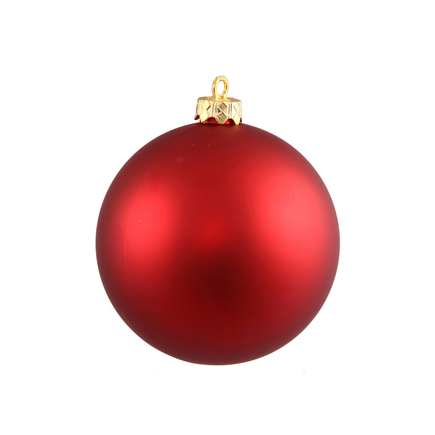 Red Ball Ornaments 5" Matte Set of 4