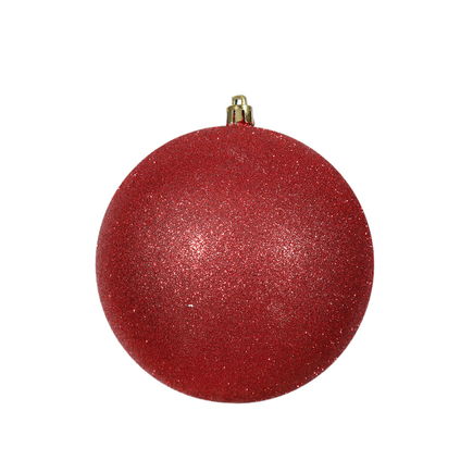Red Ball Ornaments 3" Glitter Set of 12