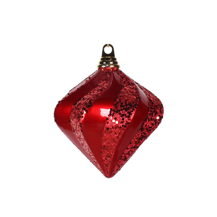Retro Glitter Diamond 6" Set of 2 Red