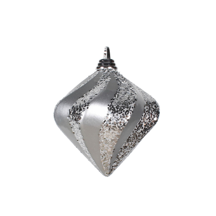 Retro Glitter Diamond 6" Set of 2 Silver