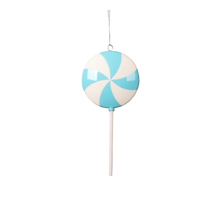 Sugar Candy Lollipop Ornament 9" Set of 6 Light Blue