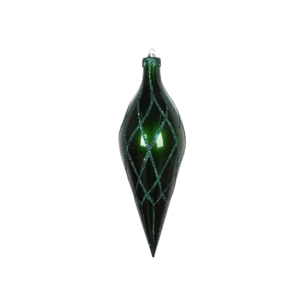 Serena Drop Ornament 12" Set of 2 Emerald