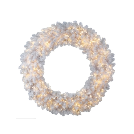 5' Snow White Wreath LED 8 Functions