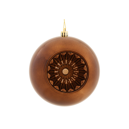 Solaris Ball Ornament 4.75" Set of 4 Truffle
