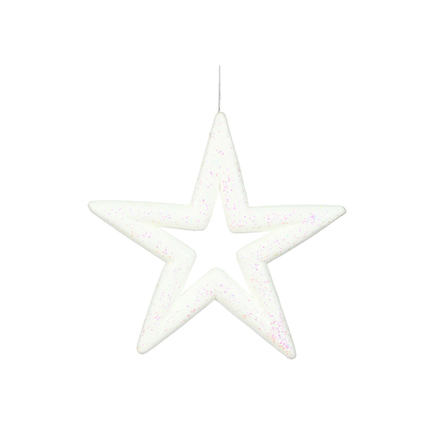 Stella Outdoor Glitter Star 14" Set of 2 White
