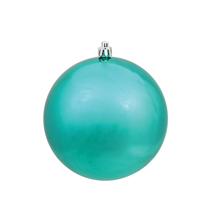 Teal Ball Ornaments 12" Shiny Set of 2