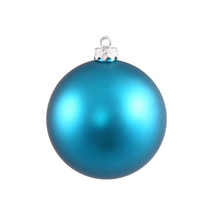 Turquoise Ball Ornaments 10" Matte Set of 2
