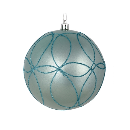 Viola Ball Ornament 4" Set of 4 Ice Blue