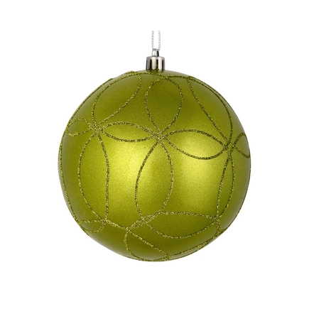 Viola Ball Ornament 6" Set of 3 Lime