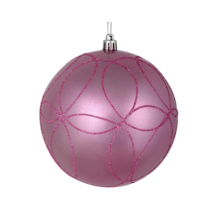 Viola Ball Ornament 6" Set of 3 Pink