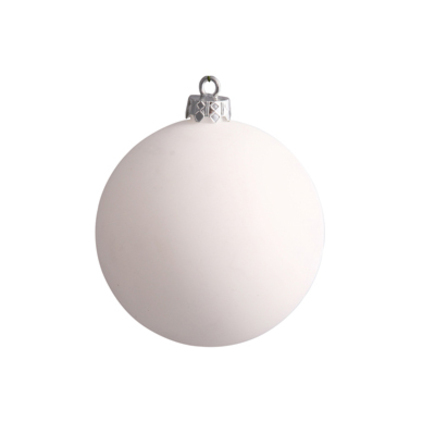 White Ball Ornaments 4" Matte Set of 6