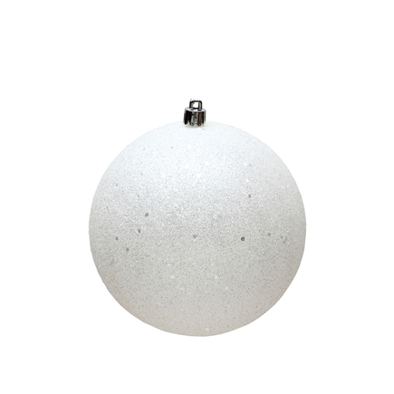 White Ball Ornaments 10" Sequin Set of 2