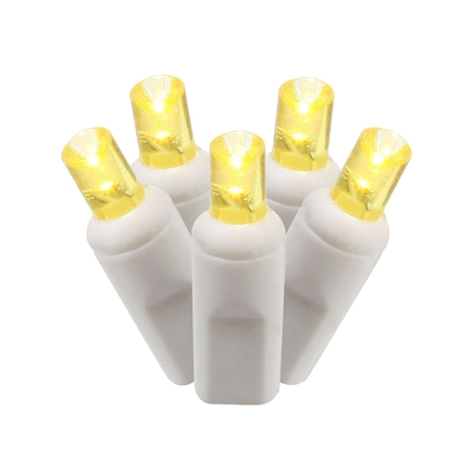 LED Wide Angle 150 Lights Set Yellow - White Wire