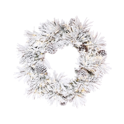 5' Winter Pine Wreath LED