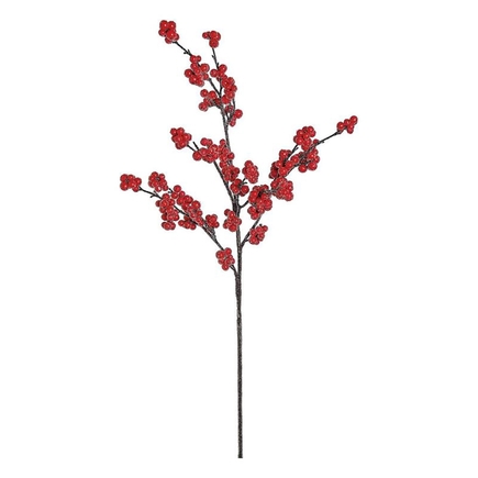 Iced Berry Branch 31" Set of 6 Red