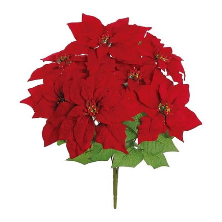 Deluxe Velvet Poinsettia Plant 19" Set of 3 Red