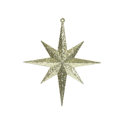 Small Christmas Glitter Star 8" Set of 4 Gold