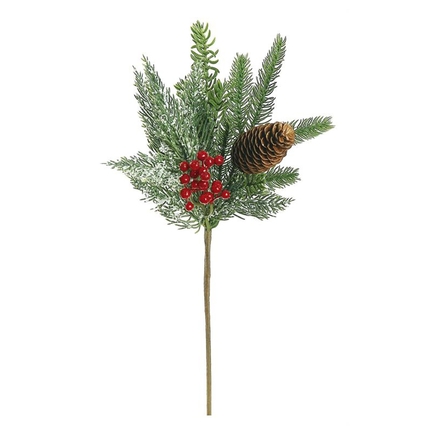 Frosted Fir & Berry Pick 16.5" Set of 6