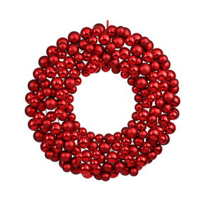 Christmas Ball Ornament Wreath 36" Red