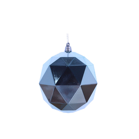 Aria Geometric Sphere Ornament 6" Set of 4 Ice Blue Shiny