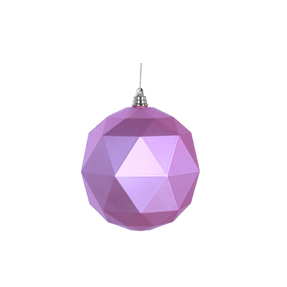 Aria Geometric Sphere Ornament 6" Set of 4 Pink Matte