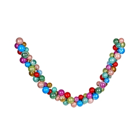 Bijou Ornament Garland 7' Multi Pearl