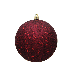 Burgundy Ball Ornaments 6" Sequin Set of 4