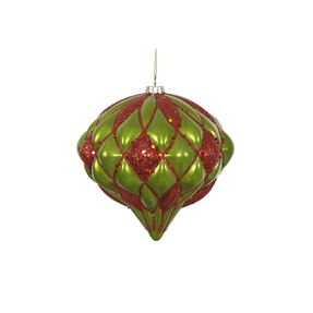 Calypso Ornament 5.7" Set of 2 Red/Lime