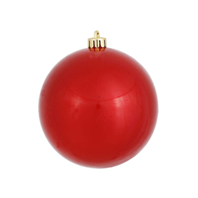 Red Ball Ornaments 4" Candy Finish Set of 6