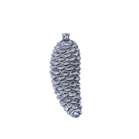 Cherie Pine Cone Ornament 8" Set of 2 Pewter