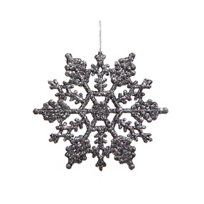 Large Christmas Snowflake Ornament 6.25" Set of 12 Pewter