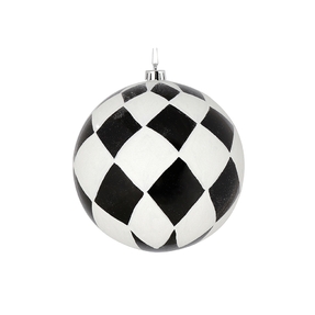 Diamante Ball Ornament 4" Set of 4 Black
