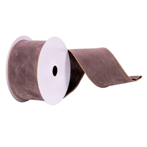 Faux Suede Ribbon 2.5" Deep Taupe